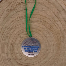 Load image into Gallery viewer, Lake George Map with Thomas Jefferson Quote two sided Ornament
