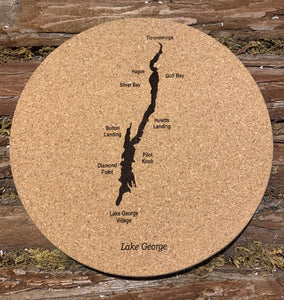 Lake George Map Cork Trivet.