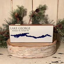 Load image into Gallery viewer, Map of Lake George with Coordinates Cedar Box
