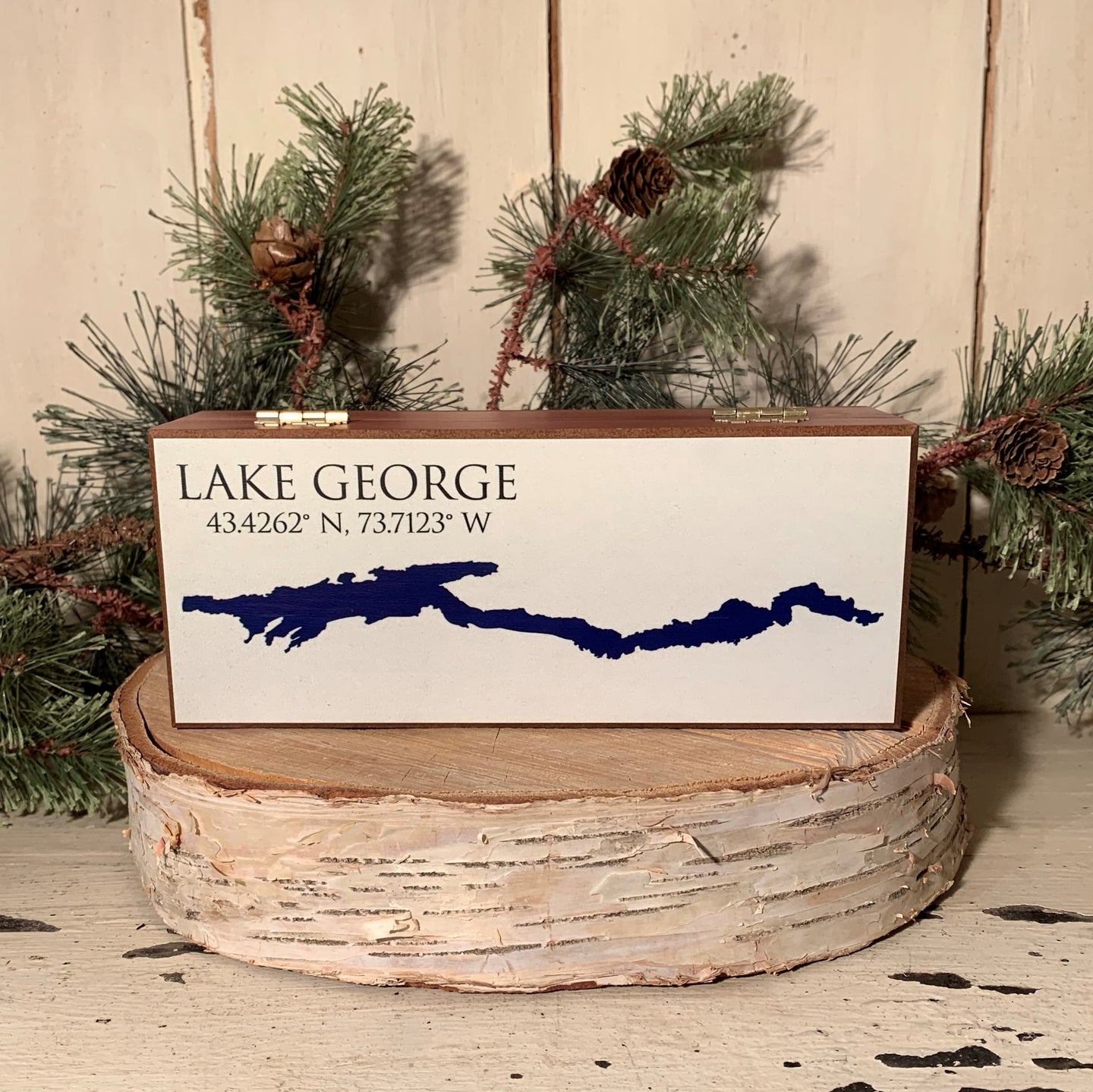 Map of Lake George with Coordinates Cedar Box