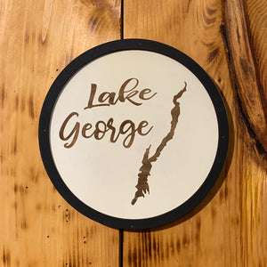 Round Lake George Map Sign