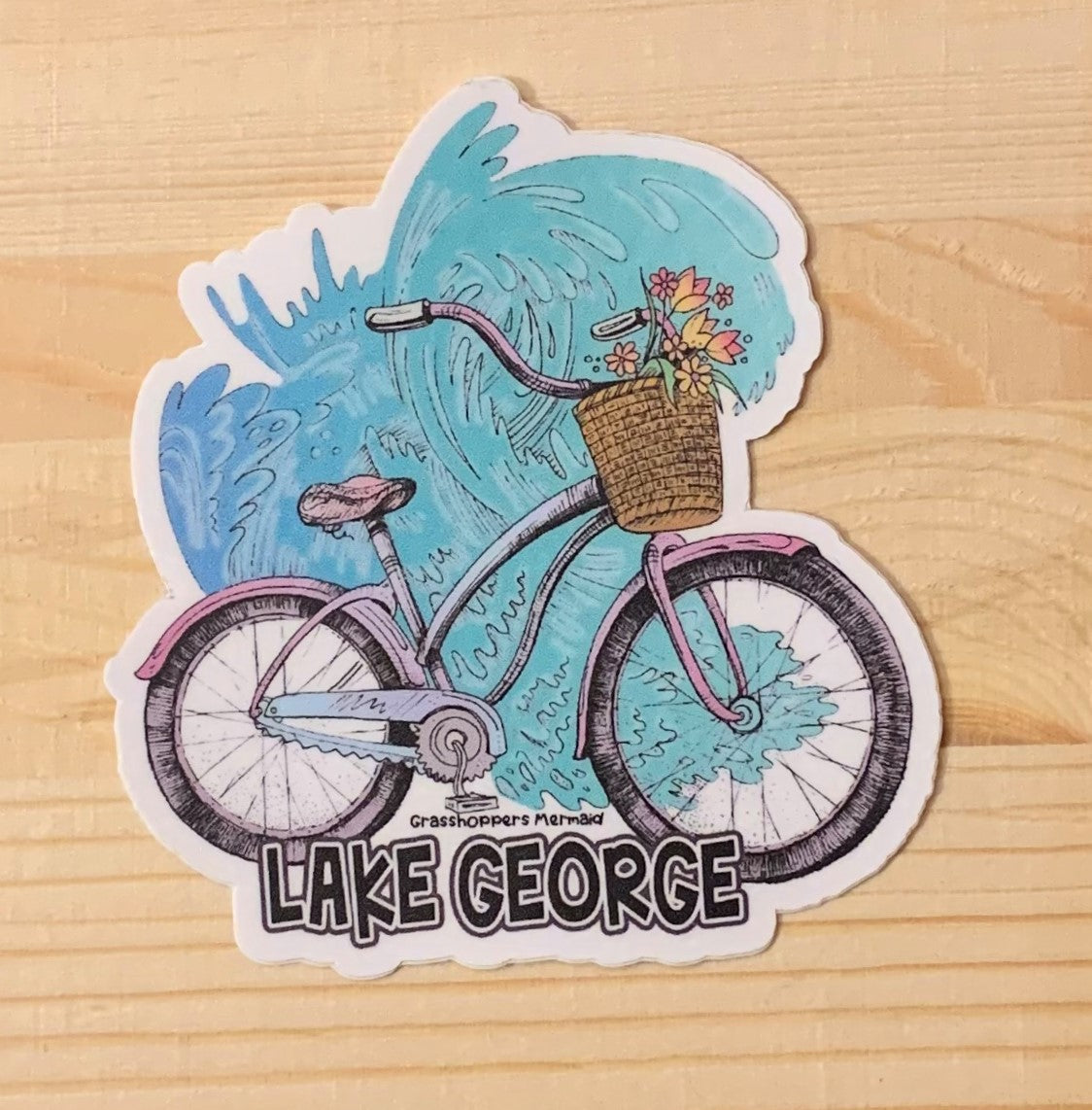 Lake George Hand Drawn Sticker β The Indian Tepee