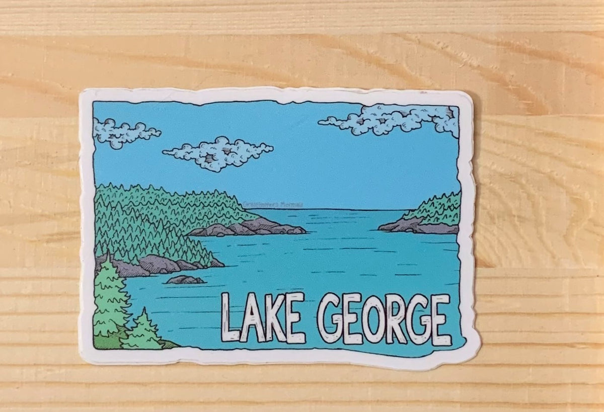 Lake George Hand Drawn Sticker β The Indian Tepee