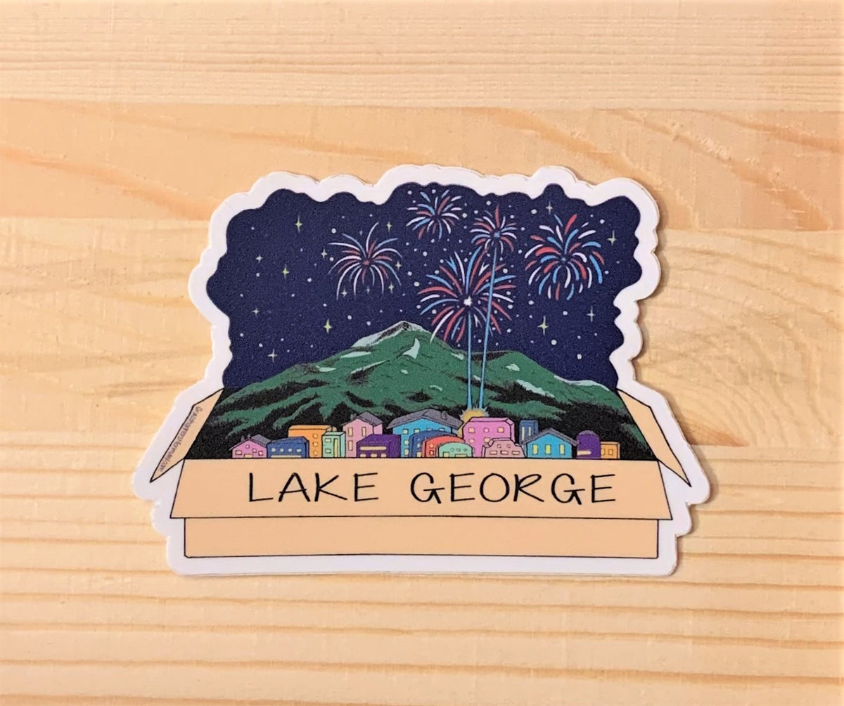 Lake George Hand Drawn Sticker β The Indian Tepee