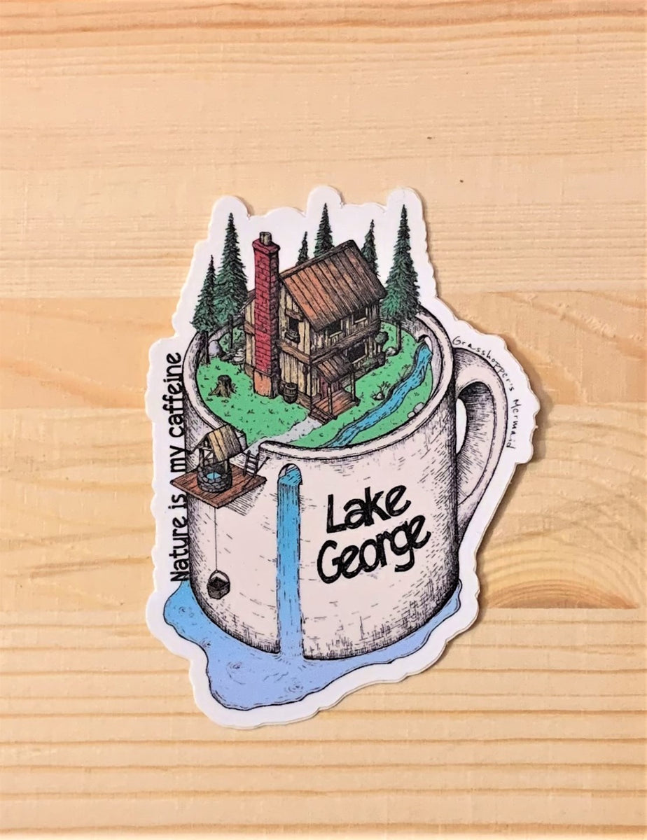 Lake George Hand Drawn Sticker β The Indian Tepee