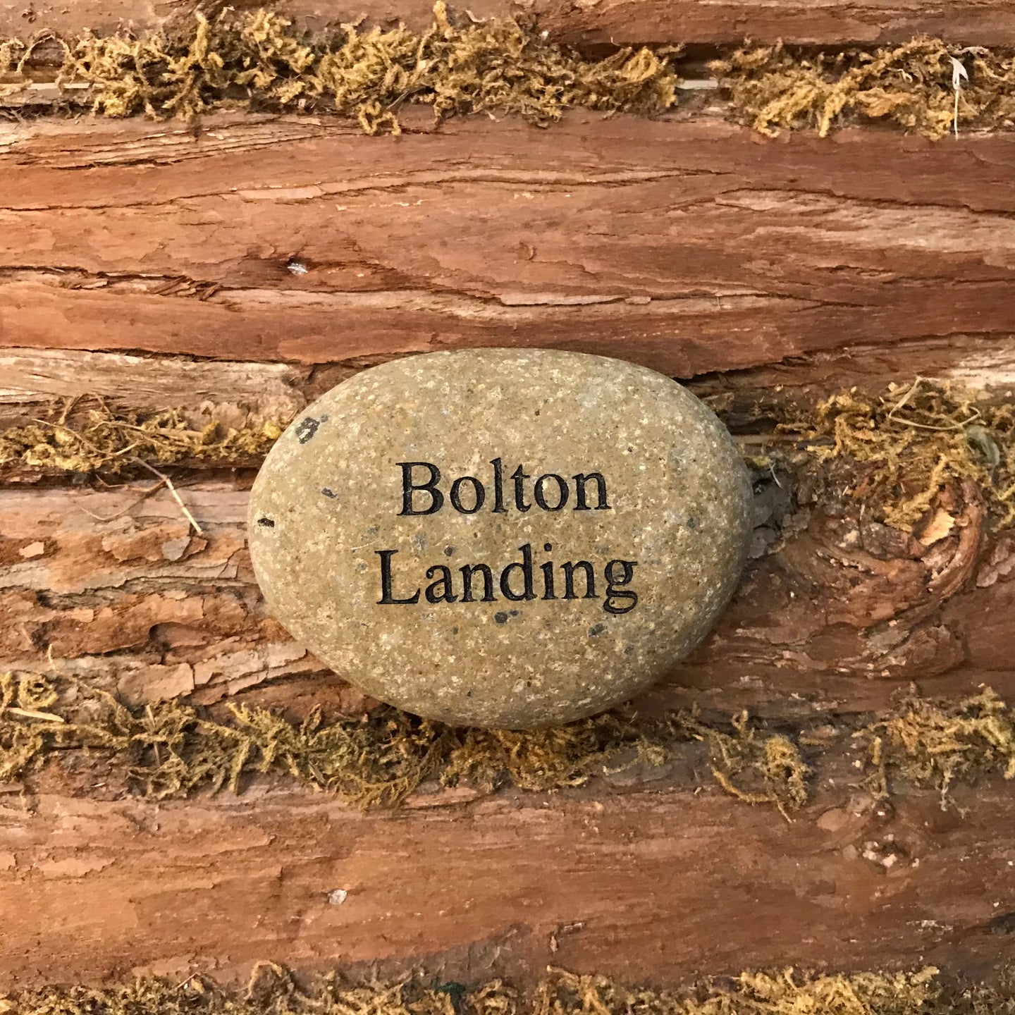 Bolton Landing Etched River Stone