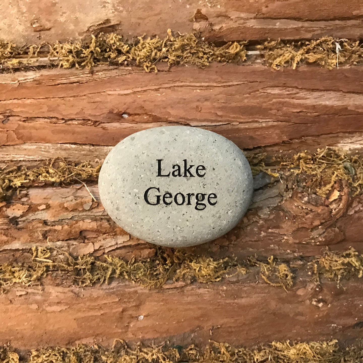 Lake George Etched River Stone